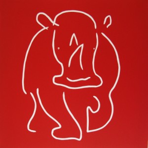 Rhinoceros- Linocut, by Jane Bristowe