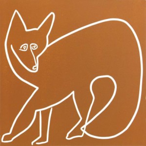 Foxy - Linocut, Sienna Brown ink, by Jane Bristowe
