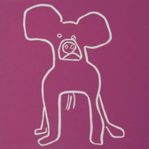 Barney,dog - Linocut, plum ink, by Jane Bristowe