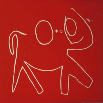 Elephant - Linocut, red ink, by Jane Bristowe