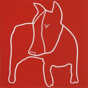 bull-terrier Linocut Jane Bristowe