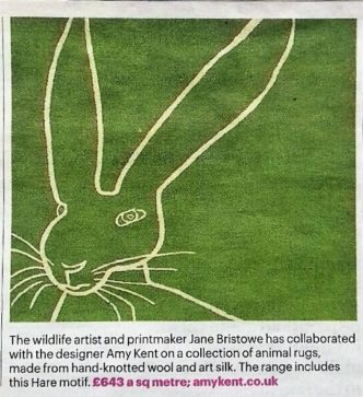 Hare rug in The Sunday Times